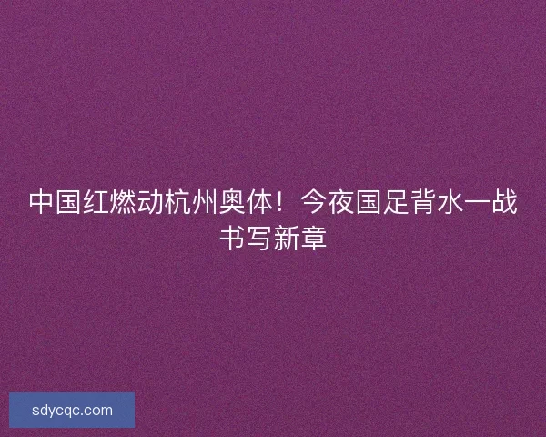 中国红燃动杭州奥体！今夜国足背水一战书写新章