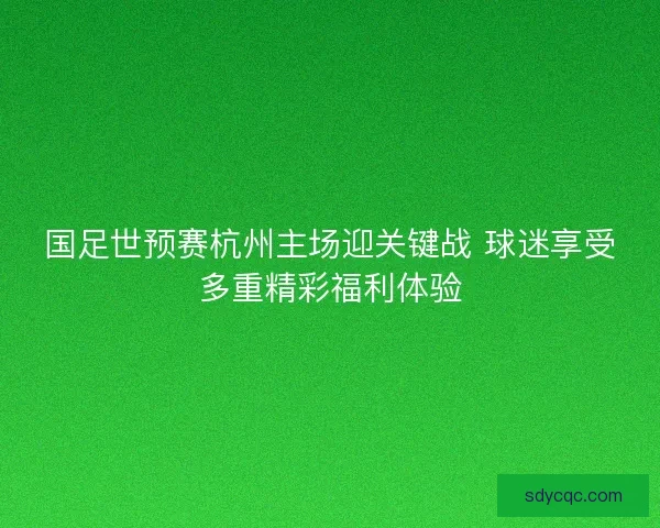 国足世预赛杭州主场迎关键战 球迷享受多重精彩福利体验