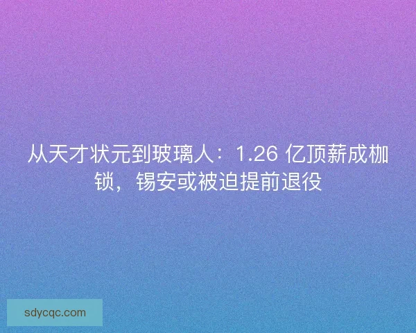 从天才状元到玻璃人：1.26 亿顶薪成枷锁，锡安或被迫提前退役