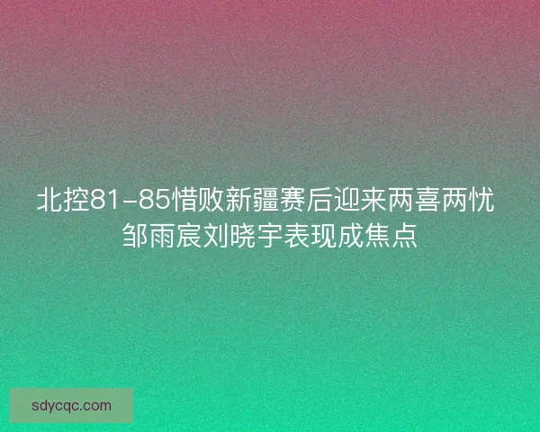 北控81-85惜败新疆赛后迎来两喜两忧 邹雨宸刘晓宇表现成焦点 北控81-85惜败新疆赛后迎来两喜两忧 邹雨宸刘晓宇表现成焦点