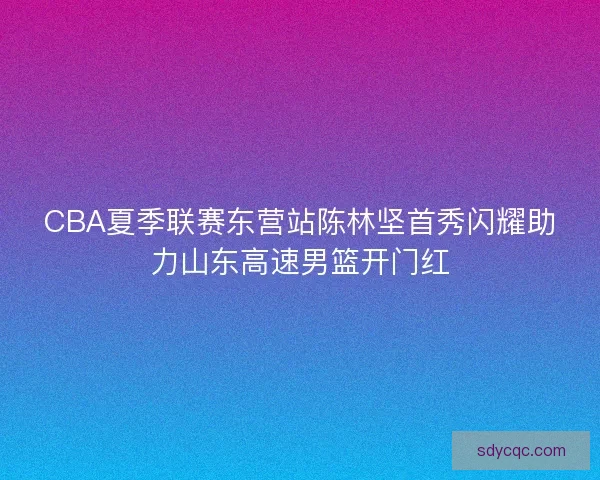 CBA夏季联赛东营站陈林坚首秀闪耀助力山东高速男篮开门红