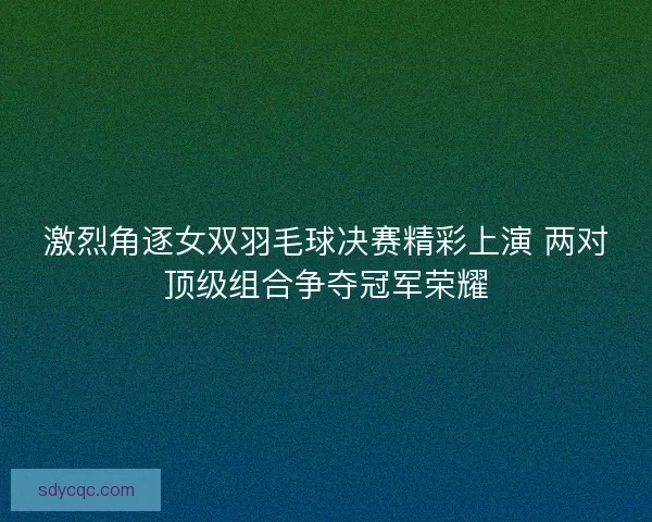 激烈角逐女双羽毛球决赛精彩上演 两对顶级组合争夺冠军荣耀 激烈角逐女双羽毛球决赛精彩上演 两对顶级组合争夺冠军荣耀
